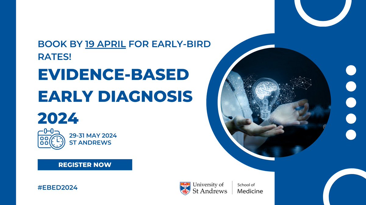 🚨Only 2 days left to benefit from early-bird #EBED2024 booking rates!

Innovators, researchers, clinicians, policymakers, & regulators interested in #earlydiagnosis - join us for stimulating debate & expert insight on this crucial topic.

✍️Register now: bit.ly/3TgrCC:J