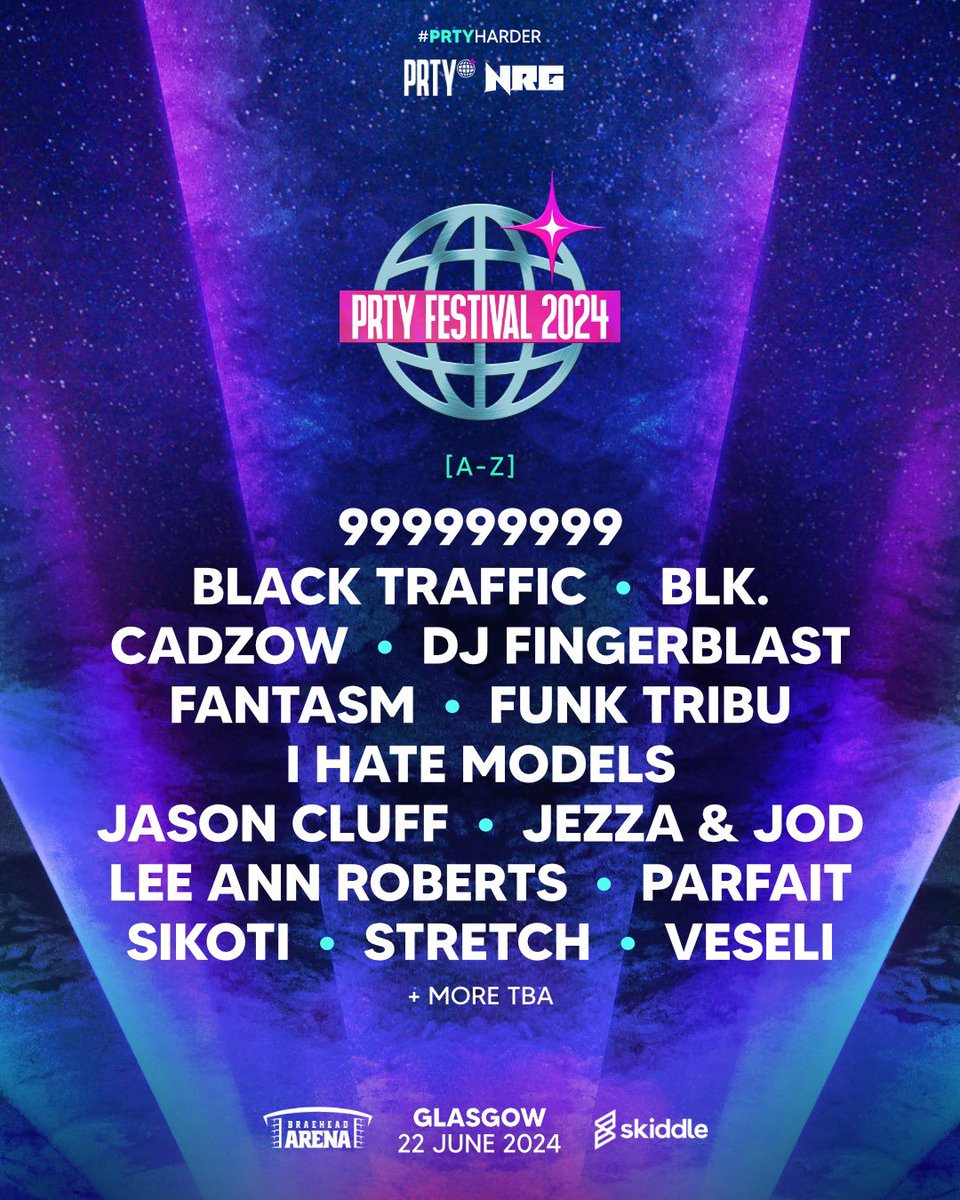 PRTY FESTIVAL 2024 🎪🎪

1st phase line up is finally out - The biggest PRTY yet 🔥!!! 

SIGN UP NOW - skiddle.com/whats-on/Glasg…
