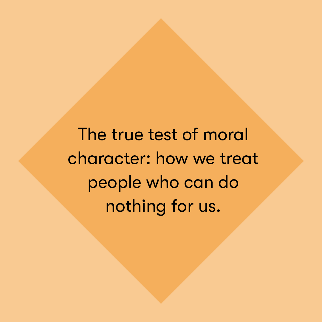 The true test of moral character: how we treat people who can do nothing for us. theschooloflife.com/article/charit…