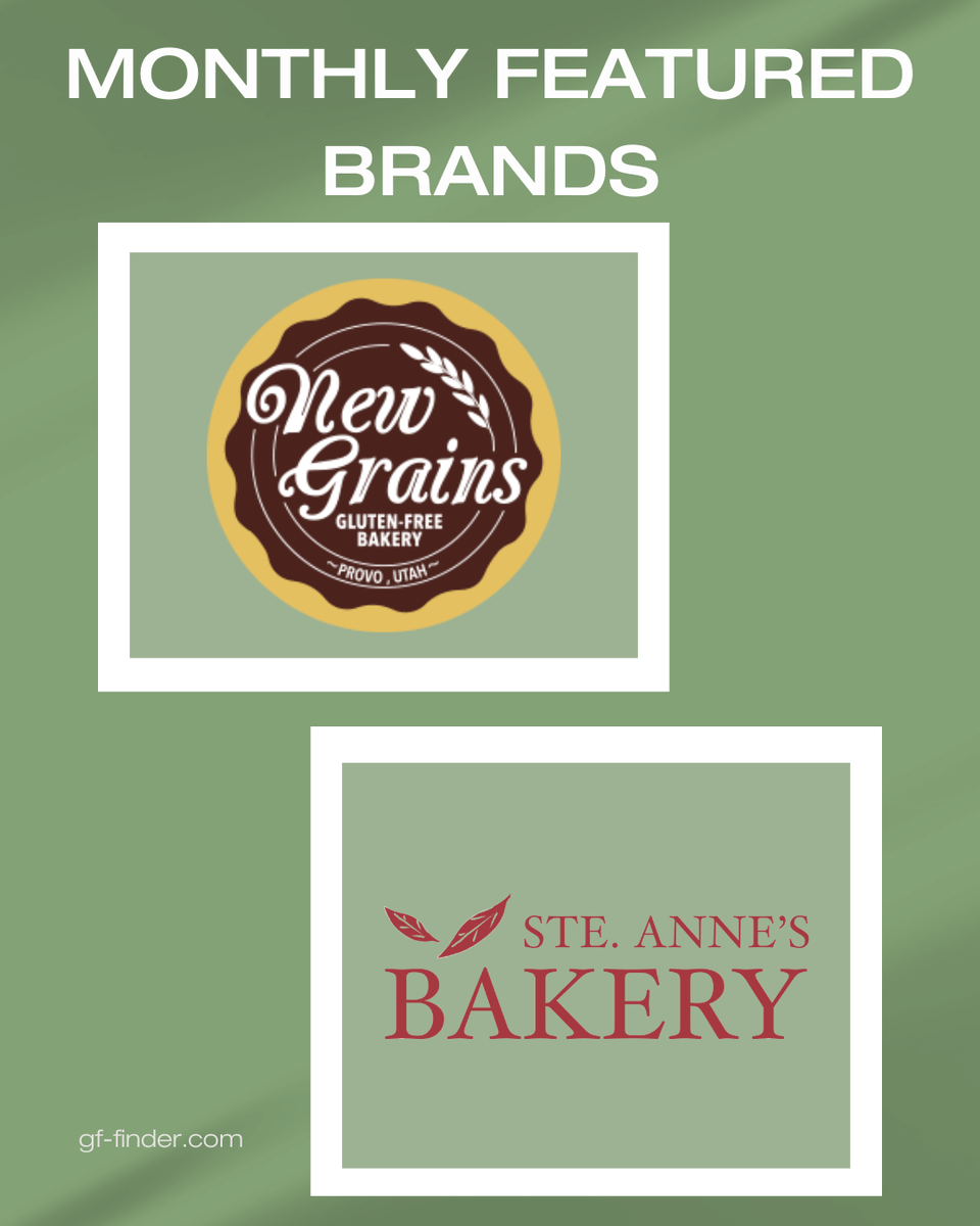 APRIL MONTHLY FEATURED BRANDS Featured Food & Beverage: @newgrainsGF Featured Restaurant/Bakery: @SteAnnesBakery Find more at gf-finder.com #glutenfreefinder #glutenfreebakery #glutenfreerestaurant #certifiedglutenfree #glutenfreecertified #glutenfreecommunity
