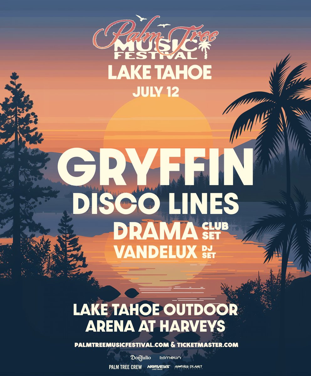 Mark your calendars for July 12th as Palm Tree Music Festival takes the stage at the Lake Tahoe Outdoor Arena at Harveys!✨ 🎵 Make sure to get your tickets! 🎫 Caesars Rewards Presale: THU APR 18 10 AM-10 PM PST 🔑 : LAKE 🎟️ General Public on sale: FRI APR 19 10AM PST