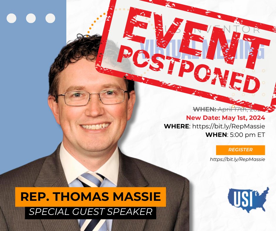 Virtual Meeting with Rep. Massie is rescheduled for May 1st, 2024/ Weekly USI meeting tomorrow, April 17th, at 5 pm ET. Special Guest Speaker - Andy Sherman, President, Terves, Inc. 📅 Date: Wednesday, April 17th, 2024 ⏰ Time: 5:00 pm ET 📍 Register us02web.zoom.us/meeting/regist…