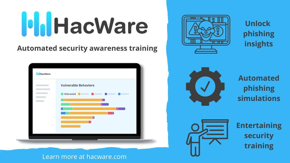 Hacware1's tweet photo. Partner with HacWare for seamless security solutions: Advanced Automation, Entertaining Videos, Competitive Pricing, Sales Support, 30-Day Trials, Up-To-Date Content. Learn more: https://t.co/L1ANHFWYlI #CyberSecurity #MSP #databreach #datasecuritybreach #phishing #phishingattack https://t.co/4t808wsWJA