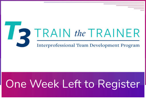 Register for the Train-The-Trainer event May 13-16, 2024! The T3 Interprofessional Team Development Program will be hosted by the University of Texas at Austin Center for Health Interprofessional Practice and Education (CHIPE). Learn more: bit.ly/49T3ziF