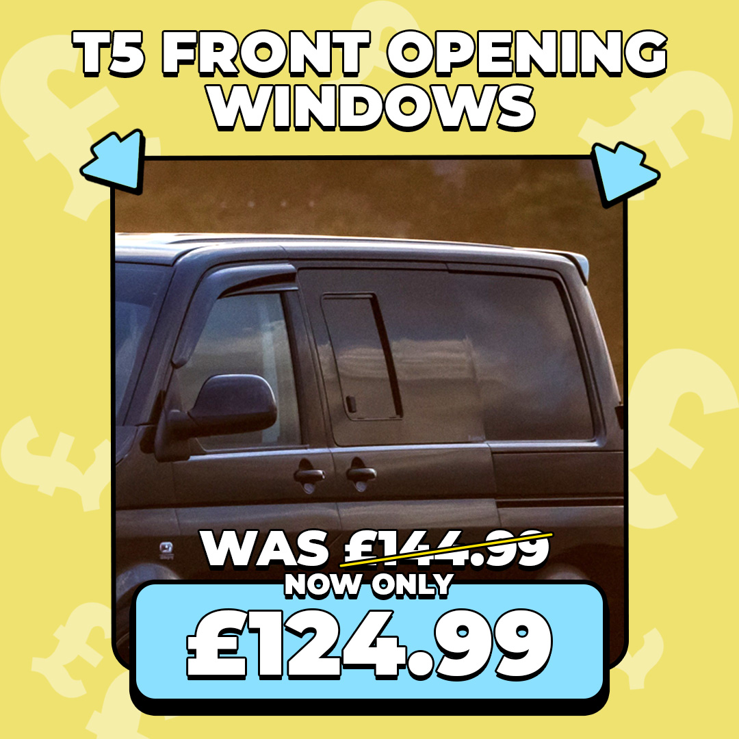 T5 Opening Windows NOW PRICE DROPPED! ⬇️🔥 Our T5 opening windows have now been reduced in price making them the best value in the UK. 🤑 Shop the UK's best conversion glass at NEW LOW PRICES! ⬇️ veedubtransporters.co.uk/product-catego…