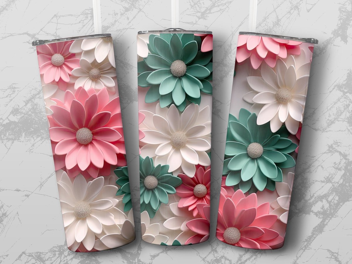 Wrap your tumblers and mugs in floral charm with our 3D Daisy Tumbler/Mug Wrap! 🌼 Instant digital download available! #TumblerWrap #MugWrap #SublimationDesign 🛍️ Shop now: mocprintsgalastudio.etsy.com/listing/158401…