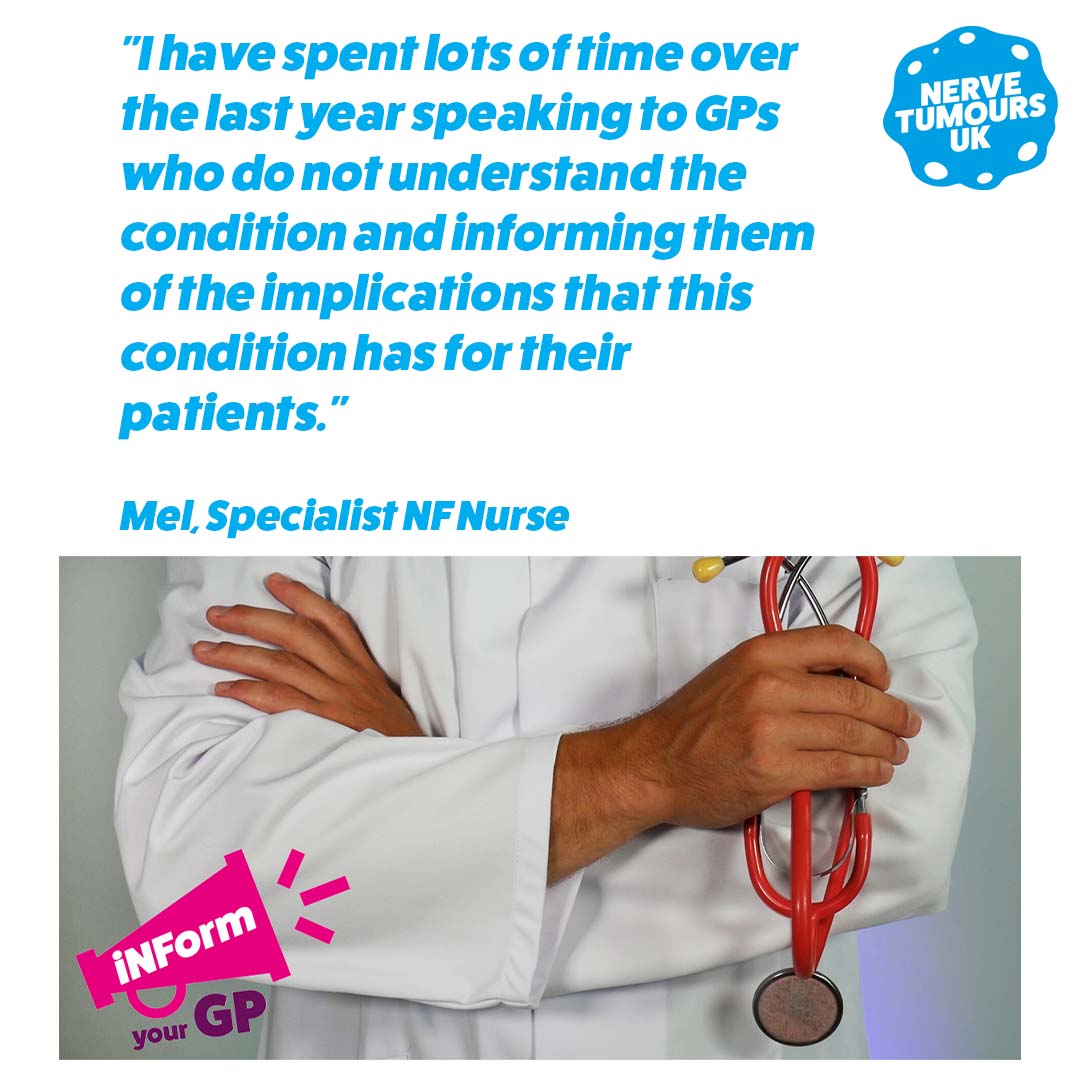 Help us build awareness & support among GPs & others involved in the care of those diagnosed with NF (#NF1, #NF2 & #Schwannomatosis), by providing them with the necessary education. 
iNForm your #GP, read more: bit.ly/32waaPJ
#MakeNFVisible #NFSupport #MedicalSupport