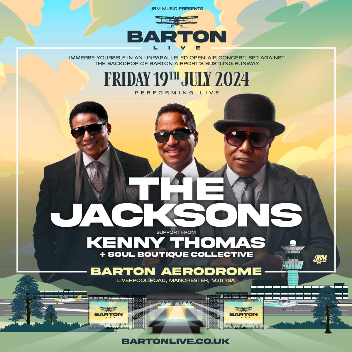 🪩 The first of a few epic announcements coming your way and I’m super excited to be supporting The Jacksons this summer in Manchester at the Barton Aerodrome on Friday 19th July. Can’t wait. Tix are available from bit.ly/TheJacksonsMan… #thejacksons #kennythomas #manchester