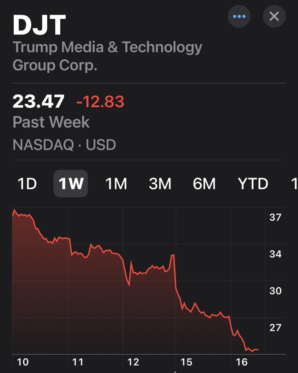 Trump stock is falling faster than his eyelids.