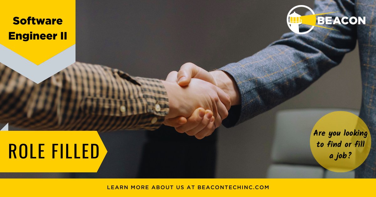 One of our trusted client partners is welcoming a Software Engineer II to their team this week. For more great opportunities like this one, click beacontechinc.com/careers/. #beacontechnologies #ITstaffing #hiring