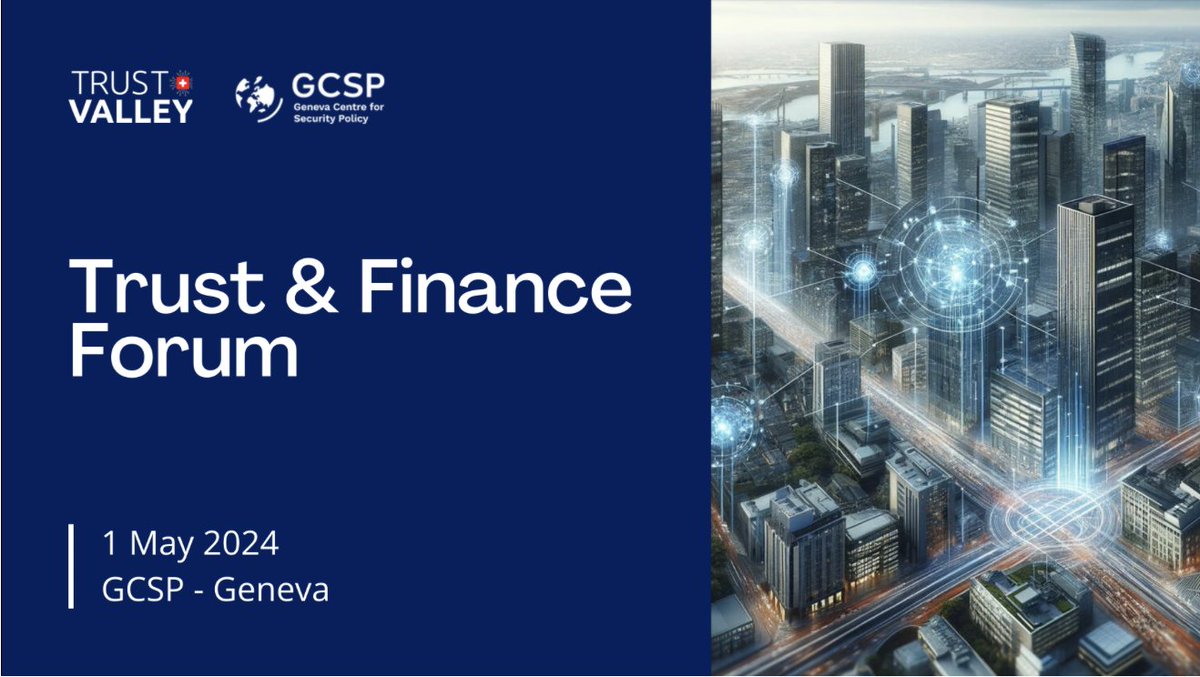 📣 Join us on May 1st at the GCSP in Geneva for the Trust and Finance Forum, an event part of the Digital Trust Forums to explore key dynamcis shaping the economy of trust: bit.ly/4aGb65C #TrustValleyCH #digitalTrust #cybersecurity cc @lennig @TheGCSP @WecanGroupSwiss