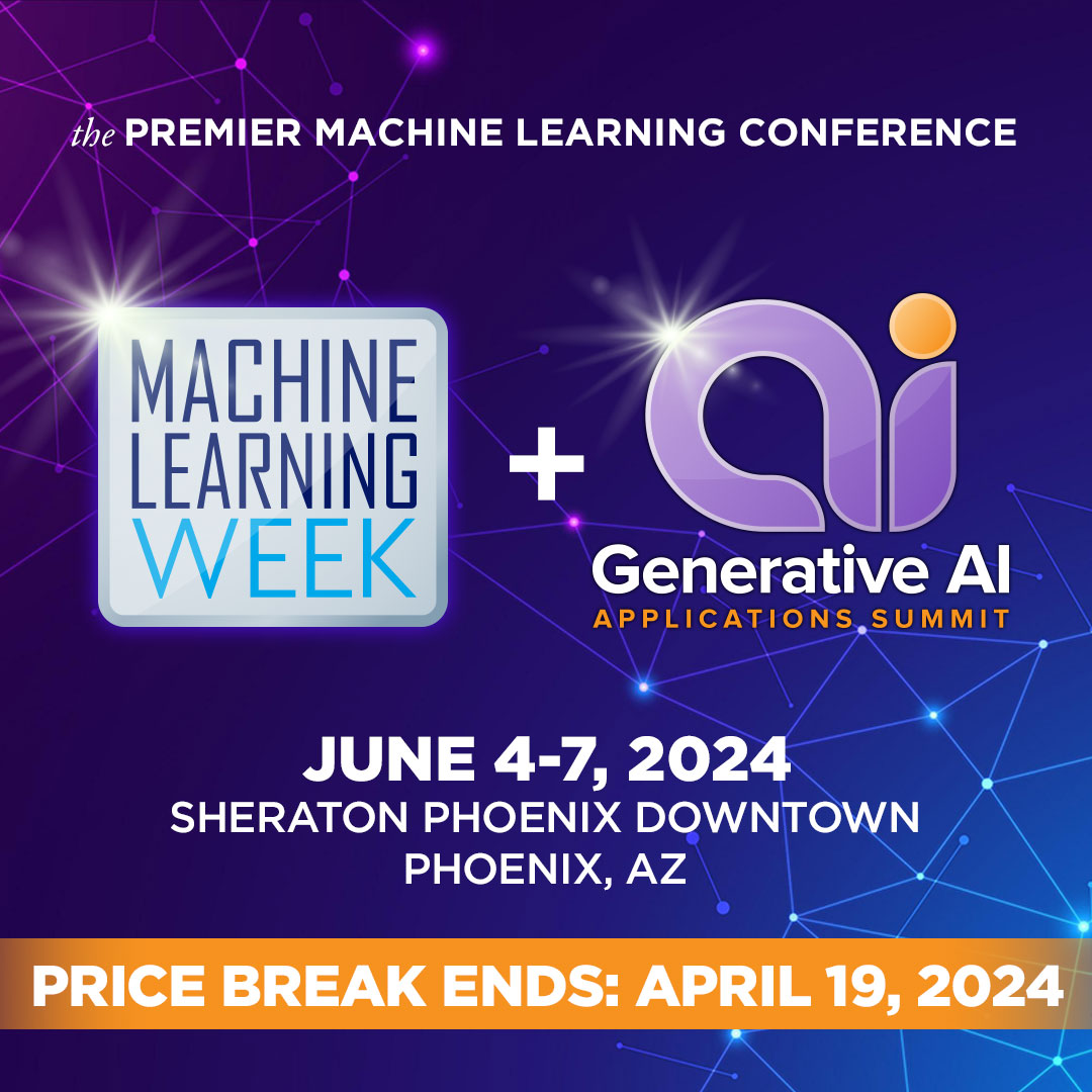 ⏰ Price Break Reminder!

Register now for Machine Learning Week by Friday, April 19th, and save up to $400: ow.ly/e2sz50Rg4YM

#MLWeek #MachineLearning #PredictiveAnalytics #GenerativeAI