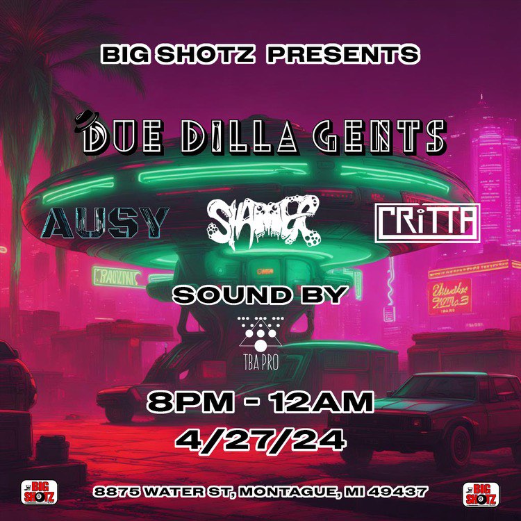 PROTBA's tweet image. We're at Big Shotz April 27th
8 Shamer
9 CRiTTA
10 Ausy (Beatbox + Live Sampling Loop Set)
11 Due Dilla Gents 

#TBAPro #QSCAudio #CannaLos #Shamer #Crittq #Ausy #DueDillaGents #Chauvet

Infoz:
facebook.com/share/seEoXTyc…