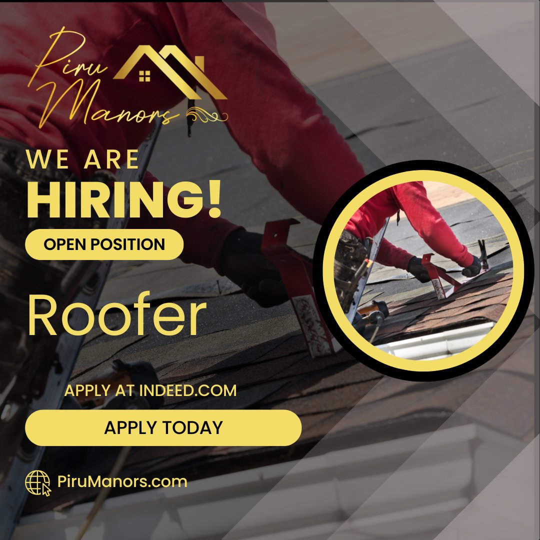 Reach new heights with us! 🏠 We're hiring skilled Roofers to join our team and elevate every project to new standards of excellence. #RoofingJobs #HiringNow

Apply Here:
ow.ly/g8fk50RhgT6?