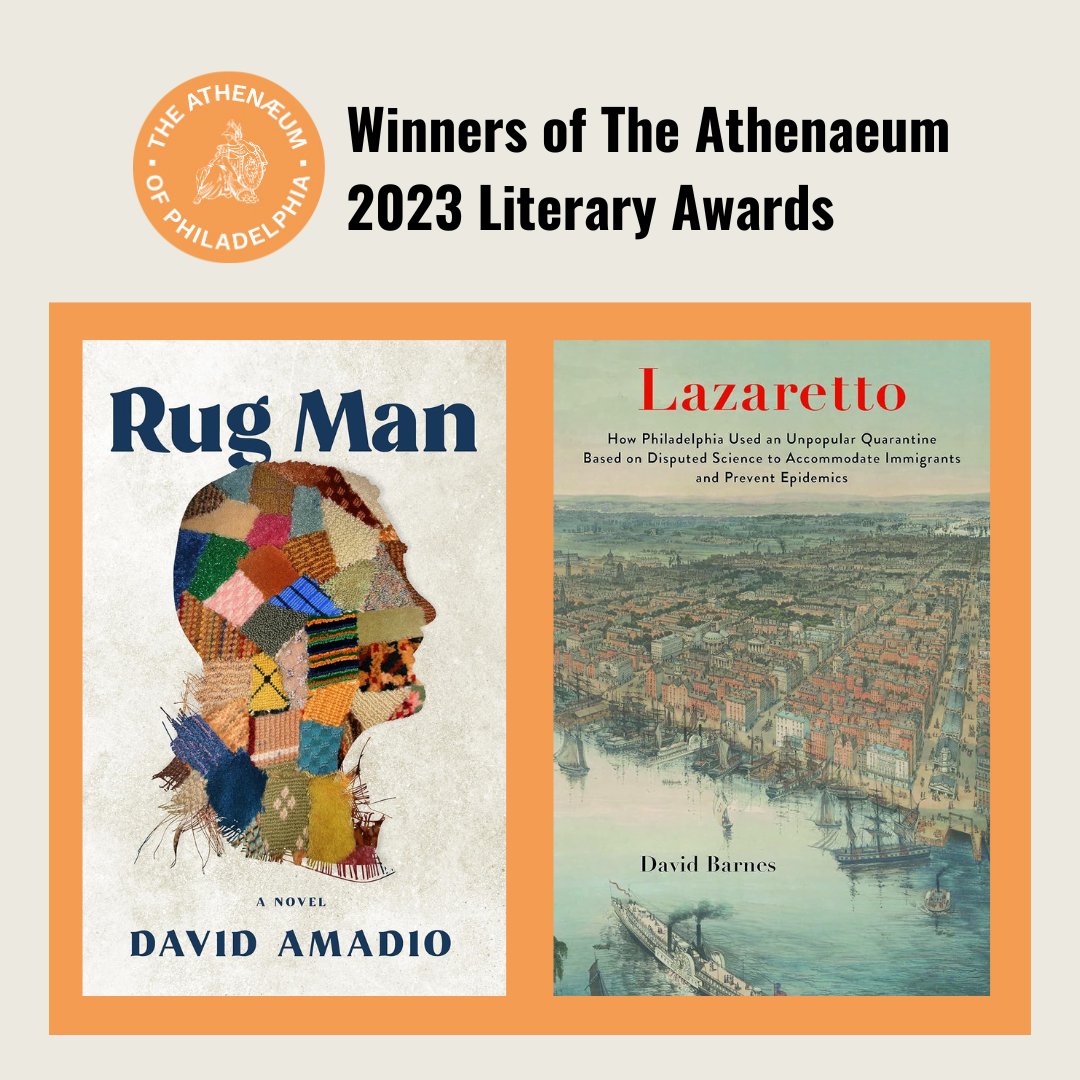 Help us congratulate David Amadio for Rug Man, and David S. Barnes for Lazaretto: How Philadelphia Used an Unpopular Quarantine Based on Disputed Science to Accommodate Immigrants and Prevent Epidemics! Congratulations to our winners & finalists! Read these books!