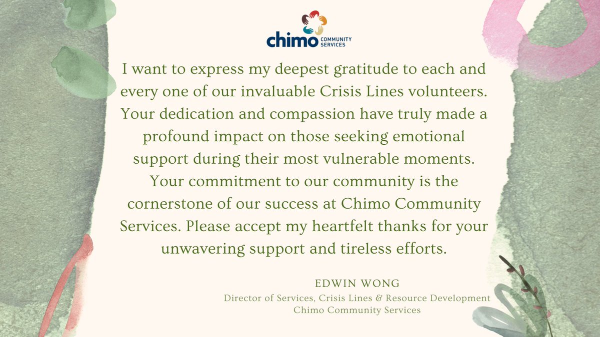 🌟Honoring the dedication of our Crisis Lines volunteers at Chimo Community Services. #Chimocommunityservices #VolunteerAppreciation