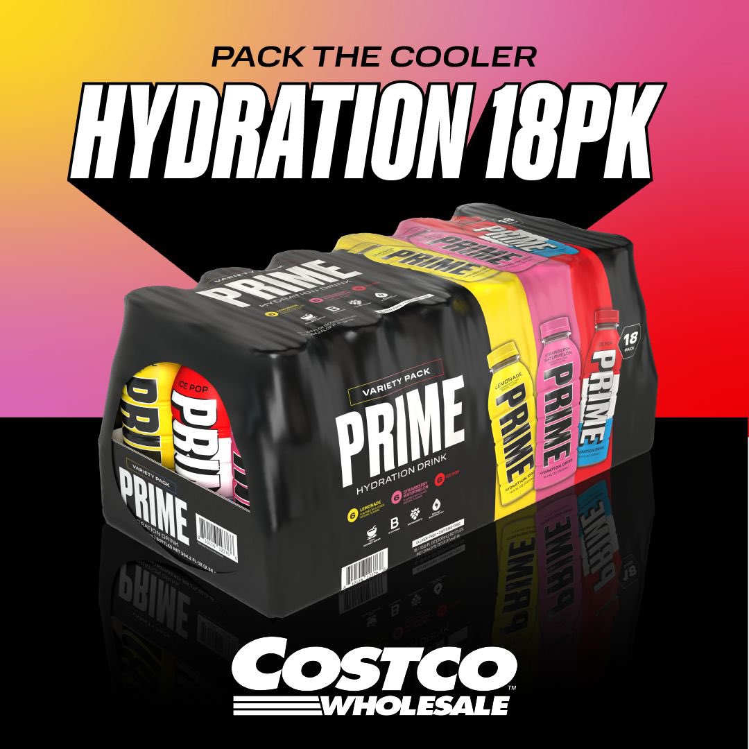 New PRIME Hydration 18pks exclusively available @Costco 🙌 bit.ly/3Ec5CAC