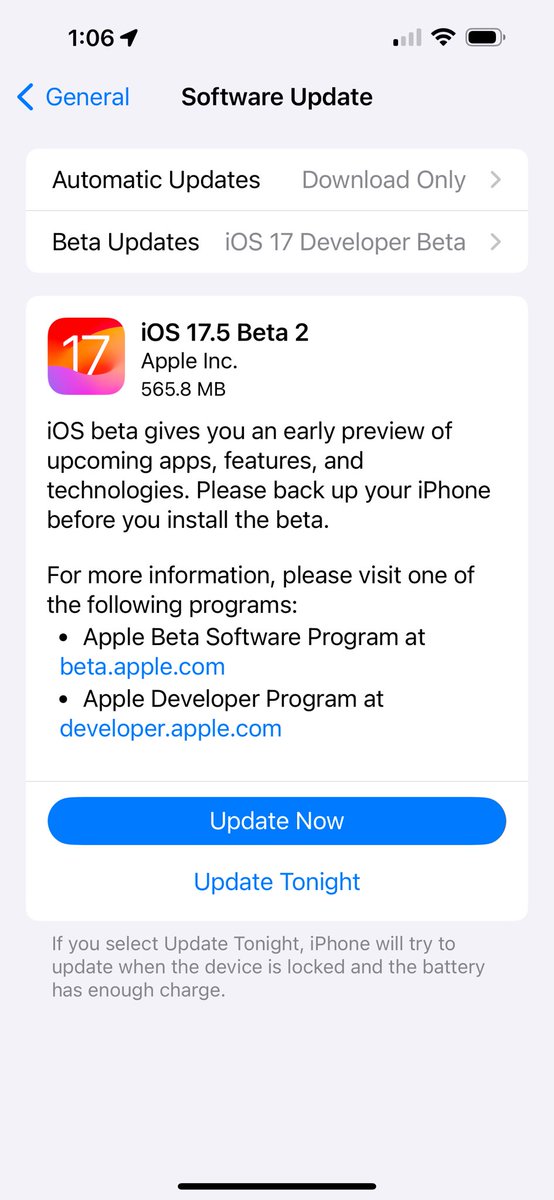 iOS 17.5 Beta 2 is out. Video later…