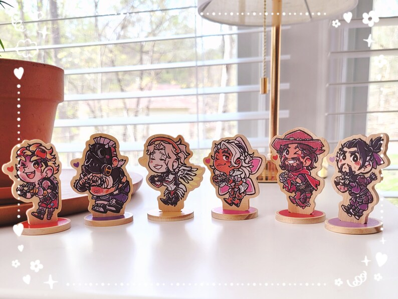 xmoonlitxdreamx's tweet photo. [RTs appreciated! ♥]
(overwatch; junkrat, roadhog, mercy, lifeweaver, cassidy, hanzo)

My OW wood standees are available for purchase now! They're 2.5 inches tall, $13 USD each, printed on pine wood. If you're interested, please check the thread for details! ^^ Thank you~ https://t.co/jFsXx1mpHw
