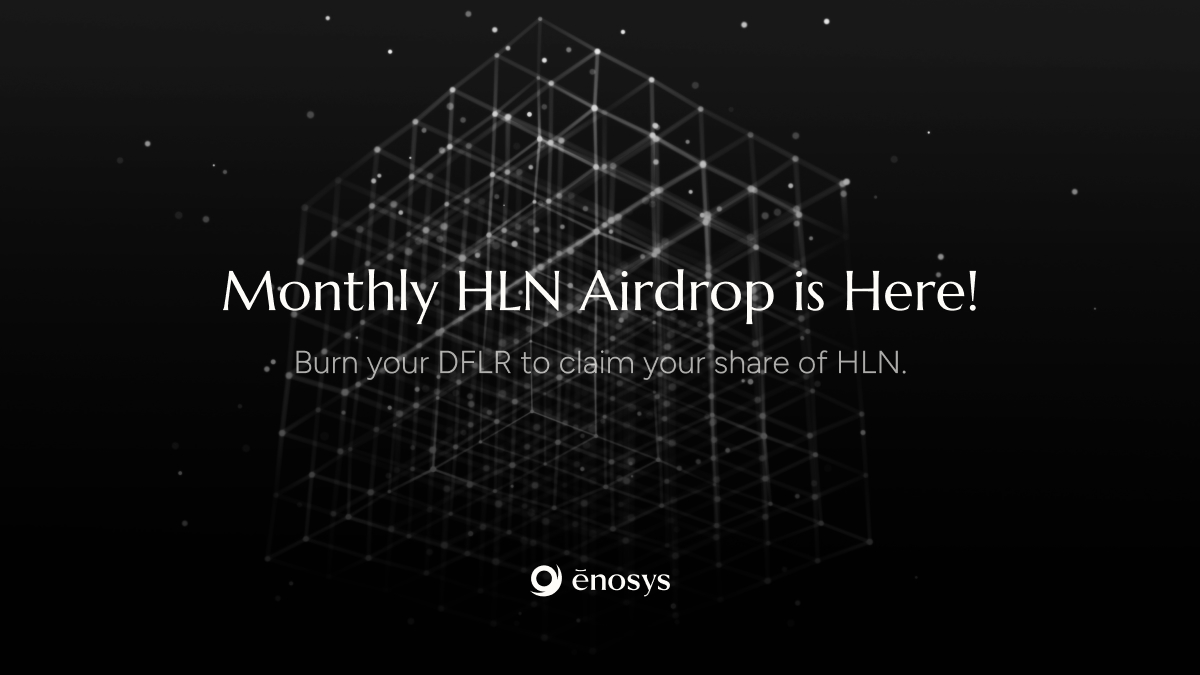 enosys_global's tweet photo. The claim period for the sixth monthly DFLR/HLN airdrop has now ended.

289,818 unclaimed $HLN has been burned, bringing the total burned to 4,799,977 (3.2% of Total Supply).

The seventh monthly airdrop of 2M HLN can now be claimed from the airdrop dashboard! https://t.co/PZKq2W2O12