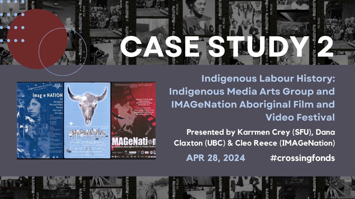 [1/4] #CrossingFonds features 3 case studies that 'cross fonds.' Case Study 2 is '#IndigenousLabour History' focusing on work in #IndigenousMedia arts and #IndigenousFilm presented by @karrmencrey, Dana Claxton @UBC and @cleowoodbuffalo. Register here: crossingfonds.com/symposium-2024/