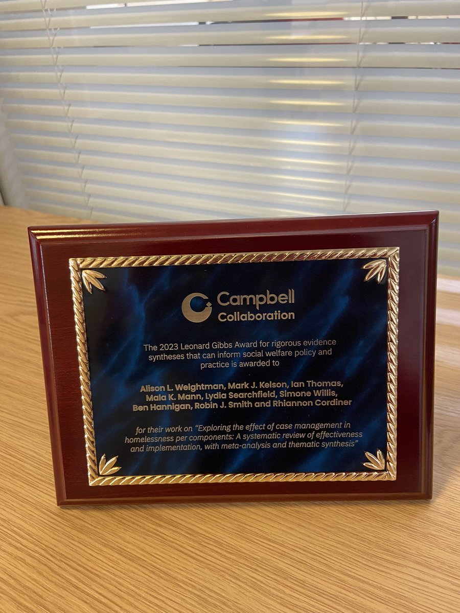 It’s great to receive the commemorative plaque for a review managed within @SUREteamCardiff with researchers in Cardiff and Exeter Universities.