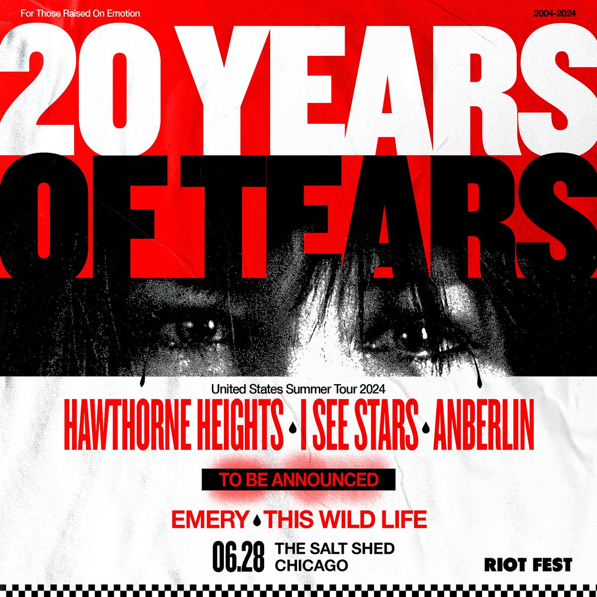 JUST ANNOUNCED 20 Years of Tears and @HawthorneHgts with special guests! Tickets go on sale April 19 @ 10am CT!