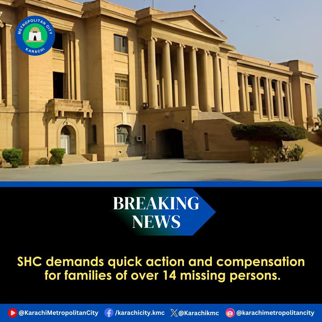 Sindh High Court demands updates on over 14 missing in Karachi, criticizes delayed family compensations. Summoned Chief Secretary; orders faster investigations and support payments. Next hearing May 14.

#SindhHighCourt #SindhGovernment #LegalJustice #LawAndOrder #CivilRights
