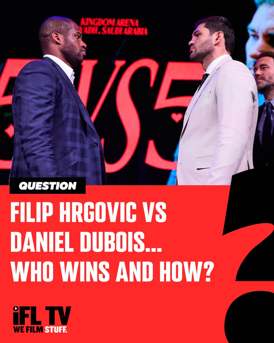 🥊 @DynamiteDubois (20-2) vs @Filip_Hrgovic (17-0) 🥊 The winner fights for a world title next... Who wins and how? 👀 Check out all of our interviews from the launch presser HERE 🔗 bit.ly/49G1mXz #HrgovicDubois | #5vs5 | #4CrownShowdown | #RiyadhSeason