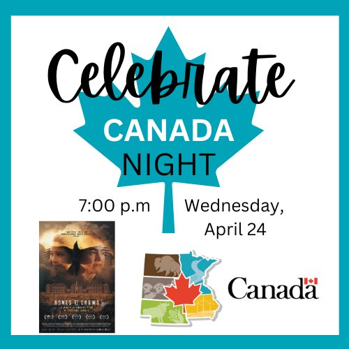 Celebrate Canada @FiveFlagsCenter Theater 7pm Free Supported by @CanCGMPLS About 'Bones of Crows': Removed from their family home and forced into Canada's residential school system, Cree musical prodigy Aline & her siblings are plunged into a struggle for survival. 129 min