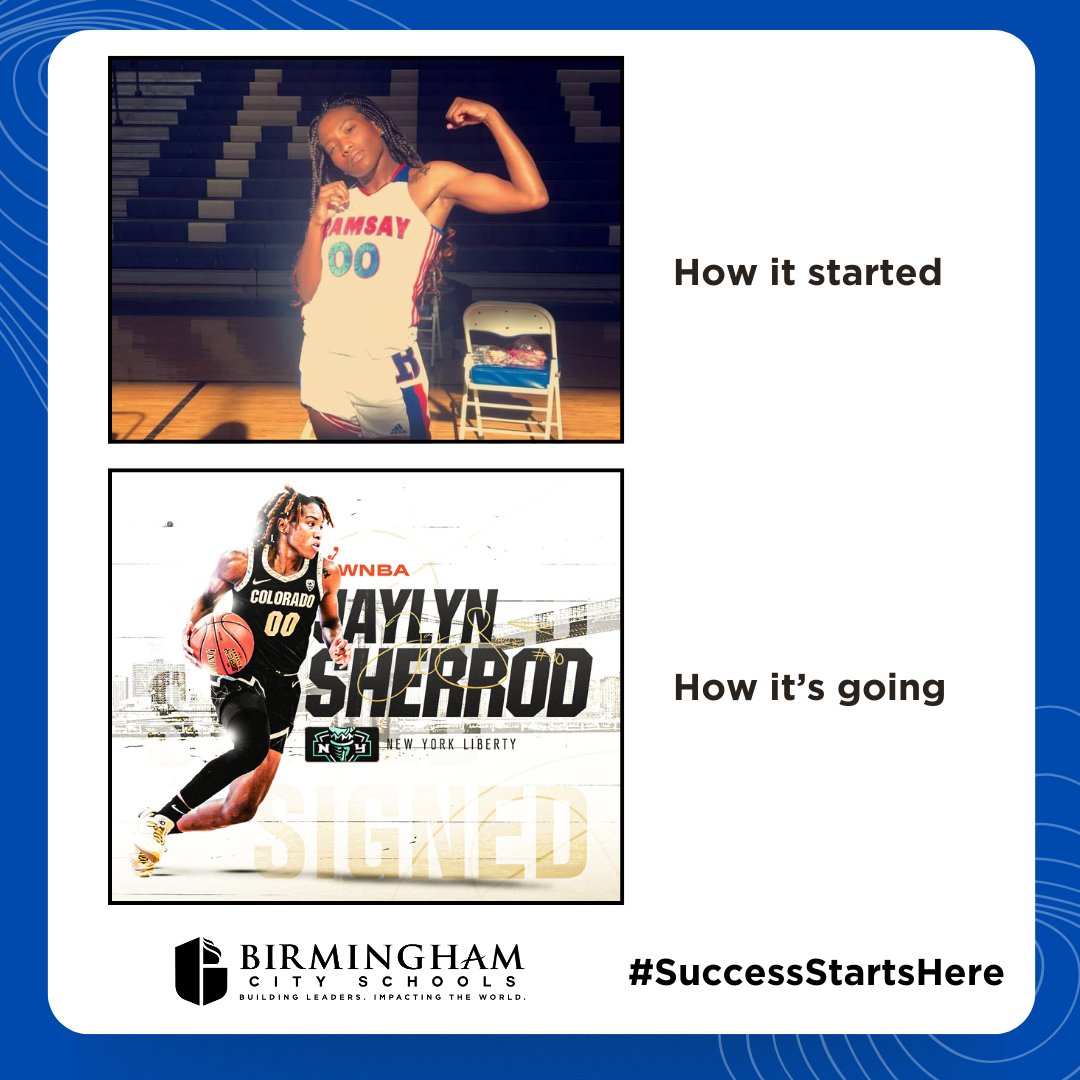 BhamCitySchools's tweet photo. Congratulations to @IbhsRamsay alumnus @JaylynSherrod! She's taking her talents from #Bham to @CUBuffsWBB to the #WNBA's @nyliberty. #BCSstrong #SuccessStartsHere #WNBADraft #WNBABound #GoBuffs https://t.co/uES13zg3Jm