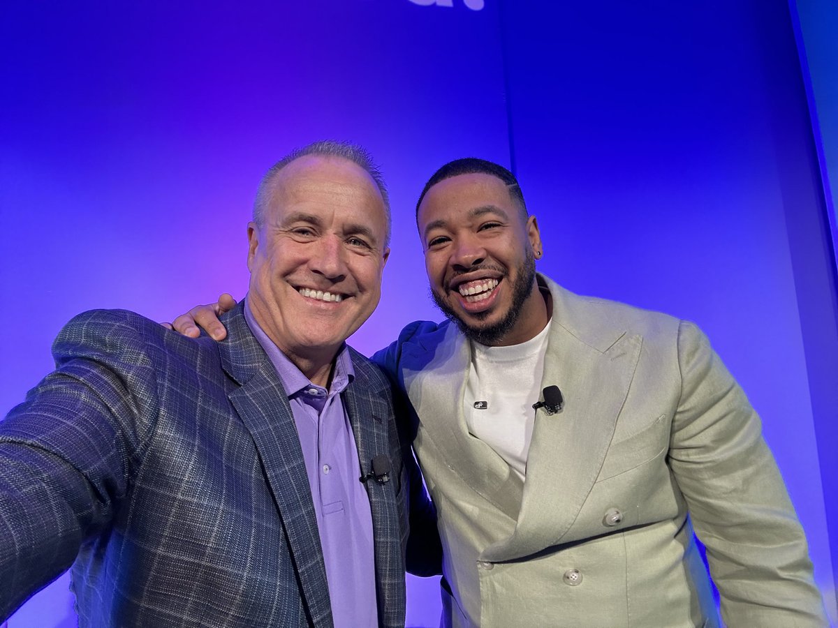 On stage at @NACUSO with @ronaldohardy rockin our #purpleshoes ⁦@AmericasCUs⁩