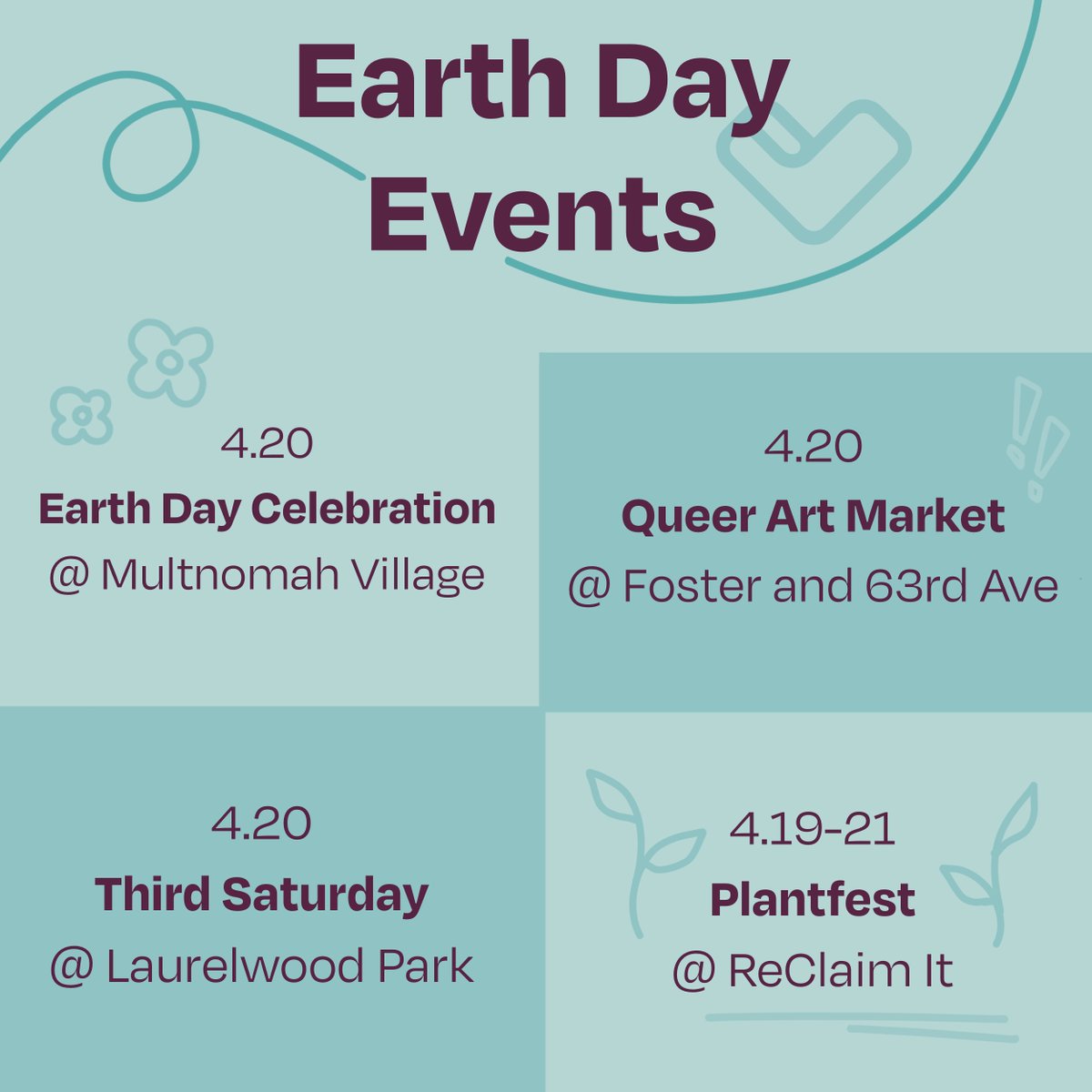 Celebrate this Earth Day by supporting local communities and promoting environmental sustainability through these fun and engaging activities!

#PDX #PDXEvents #Portland #EarthDay #ForritCU