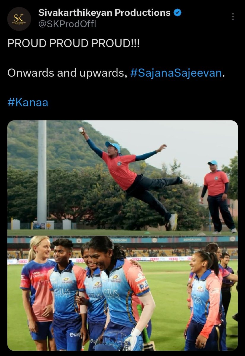 வெற்றிகளில் நிற்க செய்யும் #கனா Our #Kanaa Girl in Indian women's T20 Squad...🤩💥 A @Arunrajakamaraj Film @SKProdOffl