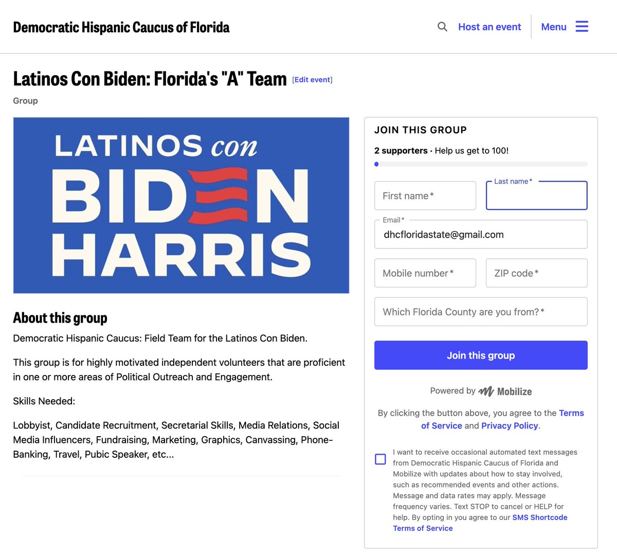 Please share your expertise with us at the @Hispanic_Caucus we are forming a group for highly motivated independent volunteers that are proficient in one or more areas of Political Outreach and Engagement. Find out more here: mobilize.us/democratichisp… #Democrats #Volunteers…