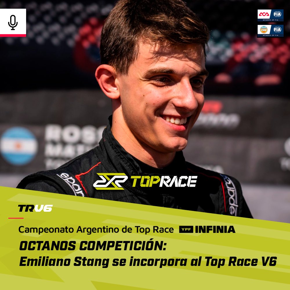 #TRV6 

#EmilianoStang se suma al 30° Campeonato Argentino de Top Race YPF Infinia  en conjunto con @equipoOCTANOS 🔥

🔗 t.ly/EdTEb