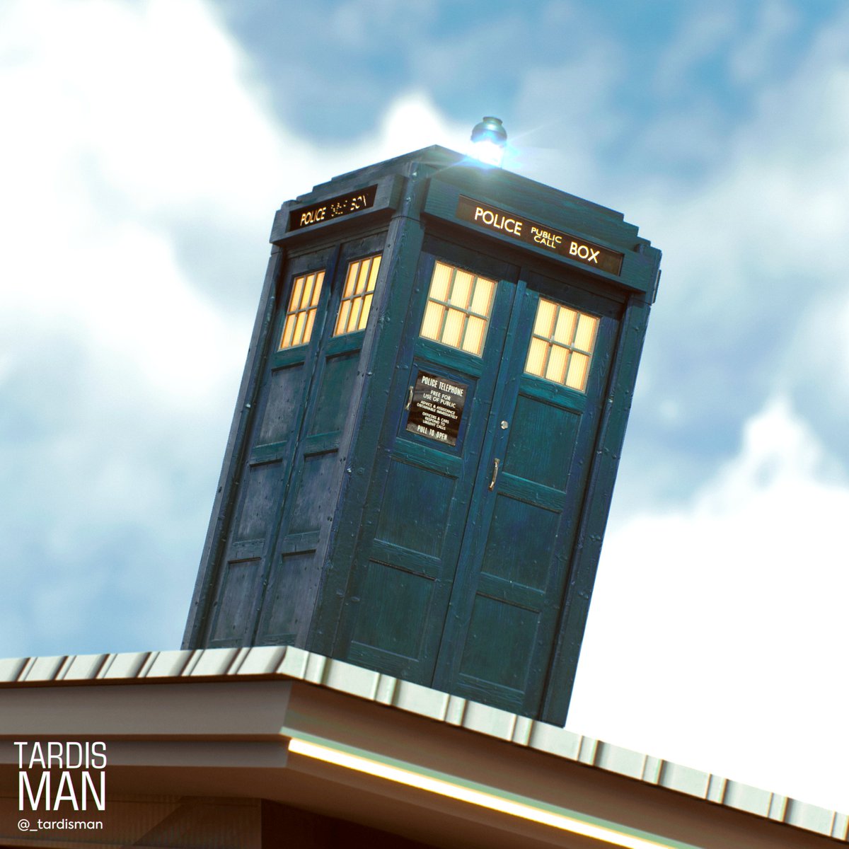 fun little Quick render inspired by something my step son asked me to do when I showed him what I do The 15th Doctors TARDIS on the roof we both thought it was funny and cool enough to render Enjoy folks #TARDIS #Daleks #Cybermen #drwho #drwhoart #DoctorWho