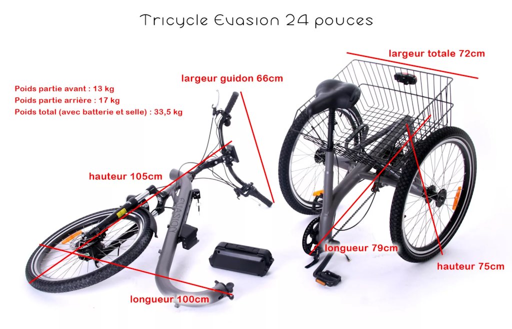 'Le vélo ? Je peux pas, j'ai des problèmes d'équilibre' Tricycle Damius made in France, disponible en musculaire ou avec un moteur roue avant/pédalier (notez le déport avec mini-chaîne), et même en modèle démontable weelz.ouest-france.fr/damius-un-tric…