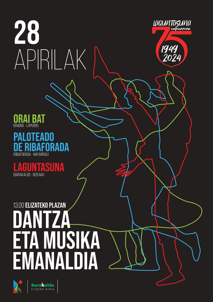 laguntasuna's tweet image. 𝗛𝘂𝗿𝗿𝗲𝗻𝗴𝗼 𝗶𝗴𝗮𝗻𝗱𝗲𝗮𝗻, 𝗮𝗽𝗶𝗿𝗶𝗹𝗮𝗸 2️⃣8️⃣ 𝗱𝗮𝗻𝘁𝘇𝗮 𝗲𝘁𝗮 𝗺𝘂𝘀𝗶𝗸𝗮 𝗲𝗺𝗮𝗻𝗮𝗹𝗱𝗶 𝗯𝗲𝗿𝗲𝘇𝗶𝗮 🤩🥳
Gure 75. urteurrena ospatzeko, emanaldi berezi-berezia antolatu dugu eta Euskal Herriko lagunak izango ditugu gurekin