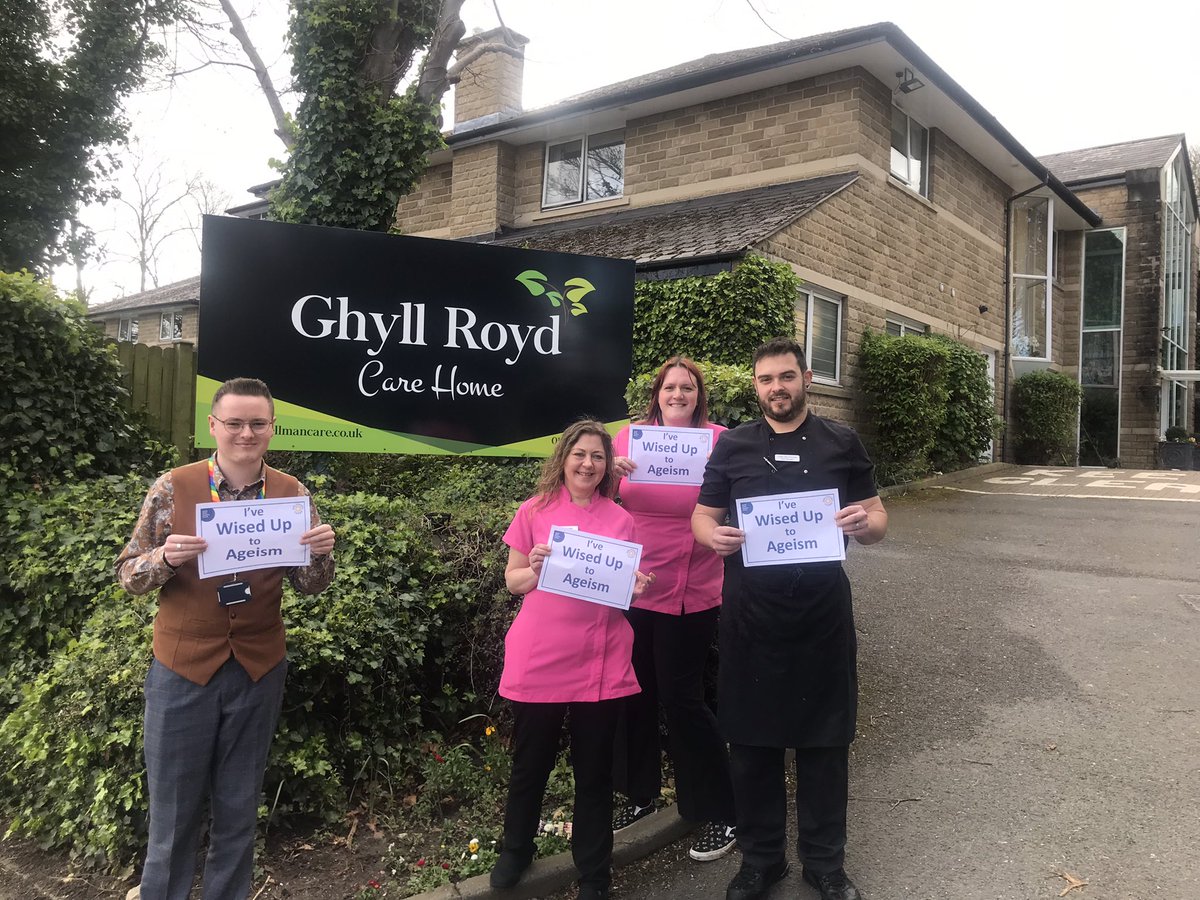 Guiseley’s @GhyllRoydCare care home wised up to ageism today as part of their pledge as an official age and dementia friendly business! Do you want to join the campaign? Email sarah@opforum.org.uk to find out more! @AgeFriendlyLDS @GuiseleyGazette