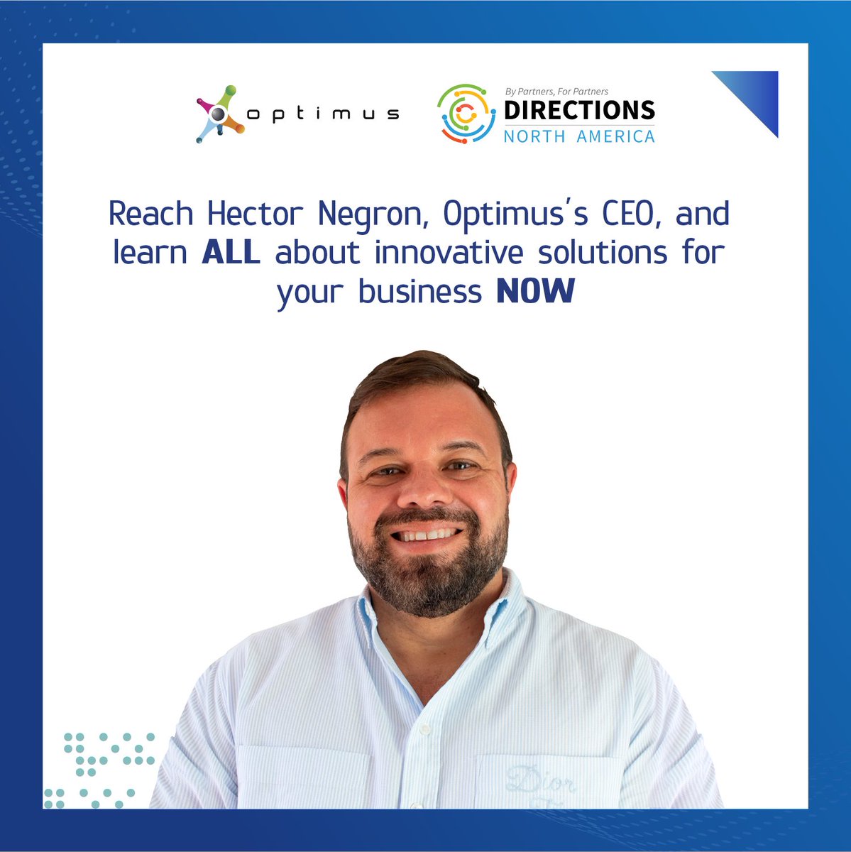 #MicrosoftDynamics Directions North America is the premier conference for #MSpartners. It's the perfect place to connect, learn, and grow your business!

 Contact Hector at Hector@optimus.pro to expand your business!
#BusinessCentral #MSpartner #DirectionsNA #Dynamics365