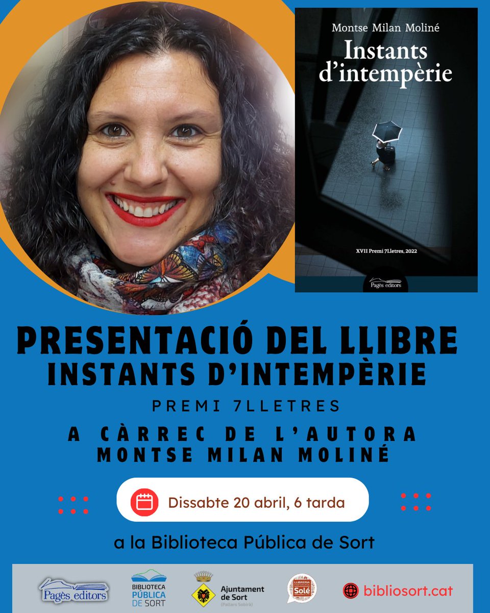 📖 Set dones de Barcelona que pateixen violència són les protagonistes del nou llibre de Montse Milan Moliné @mont_9 que presentem aquest dissabte 20 d'abril a les 6 de la tarda a la biblioteca, us esperem! || +info bibliosort.cat/2024/04/16/pre…