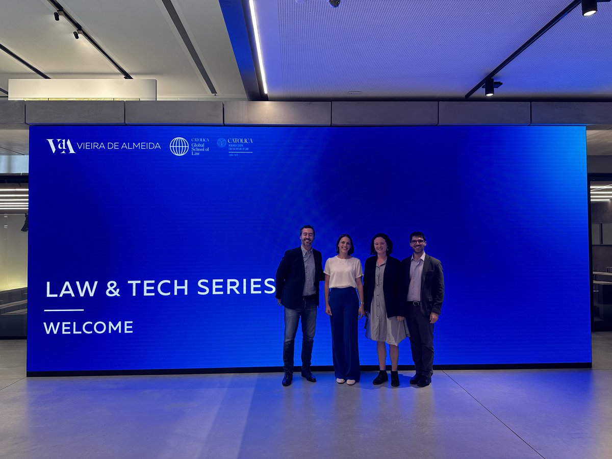 📸 A pic with the fantastic @MargotKaminski and with my co-convenors @JPQuintais and @MelanieFink1 for our second Católica Law and Tech Lecture Series in Lisbon. A special thanks to Tiago Bessa and VdA to host us!