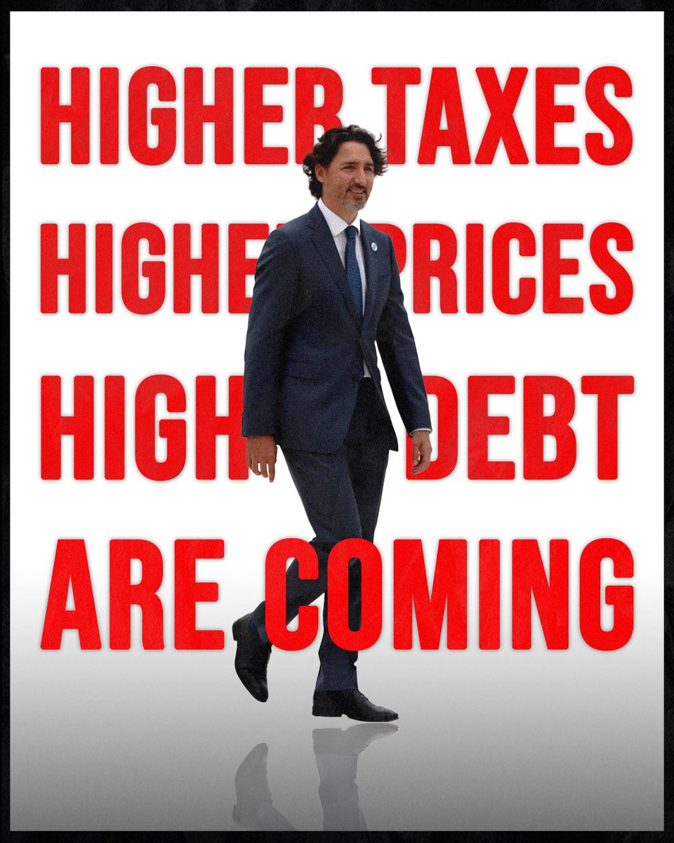 After 8 years of Trudeau, brace for more taxes and higher debt on YOUR tab. Only common sense Conservatives will cap the spending to fix the budget & bring down inflation and interest rates.