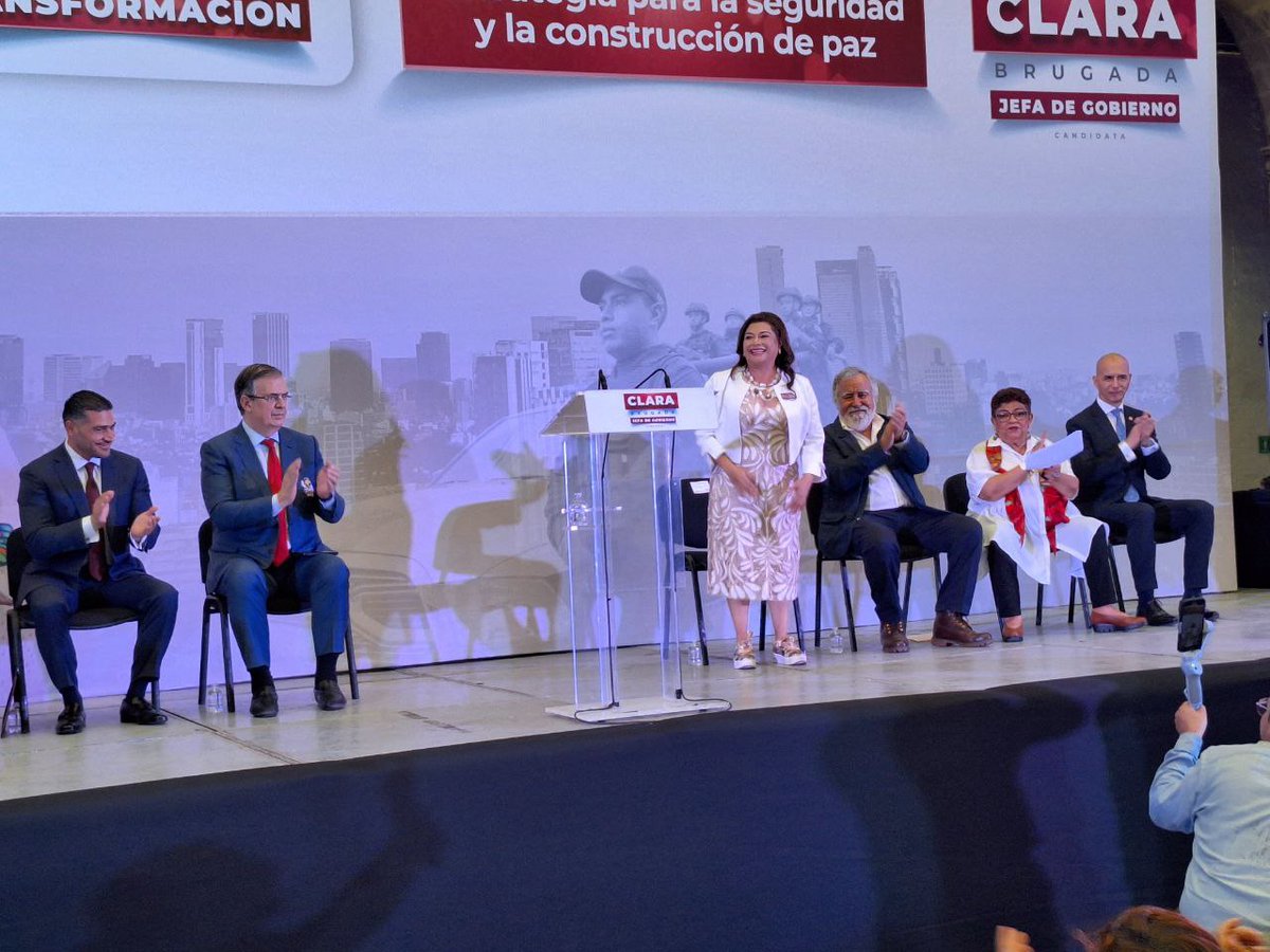 #AlMomento 🔴Inicia la presentación de Plan de seguridad de la candidata a jefa de gobierno de la Ciudad de México, @ClaraBrugadaM. 🎙️Reporta @KauSirenio