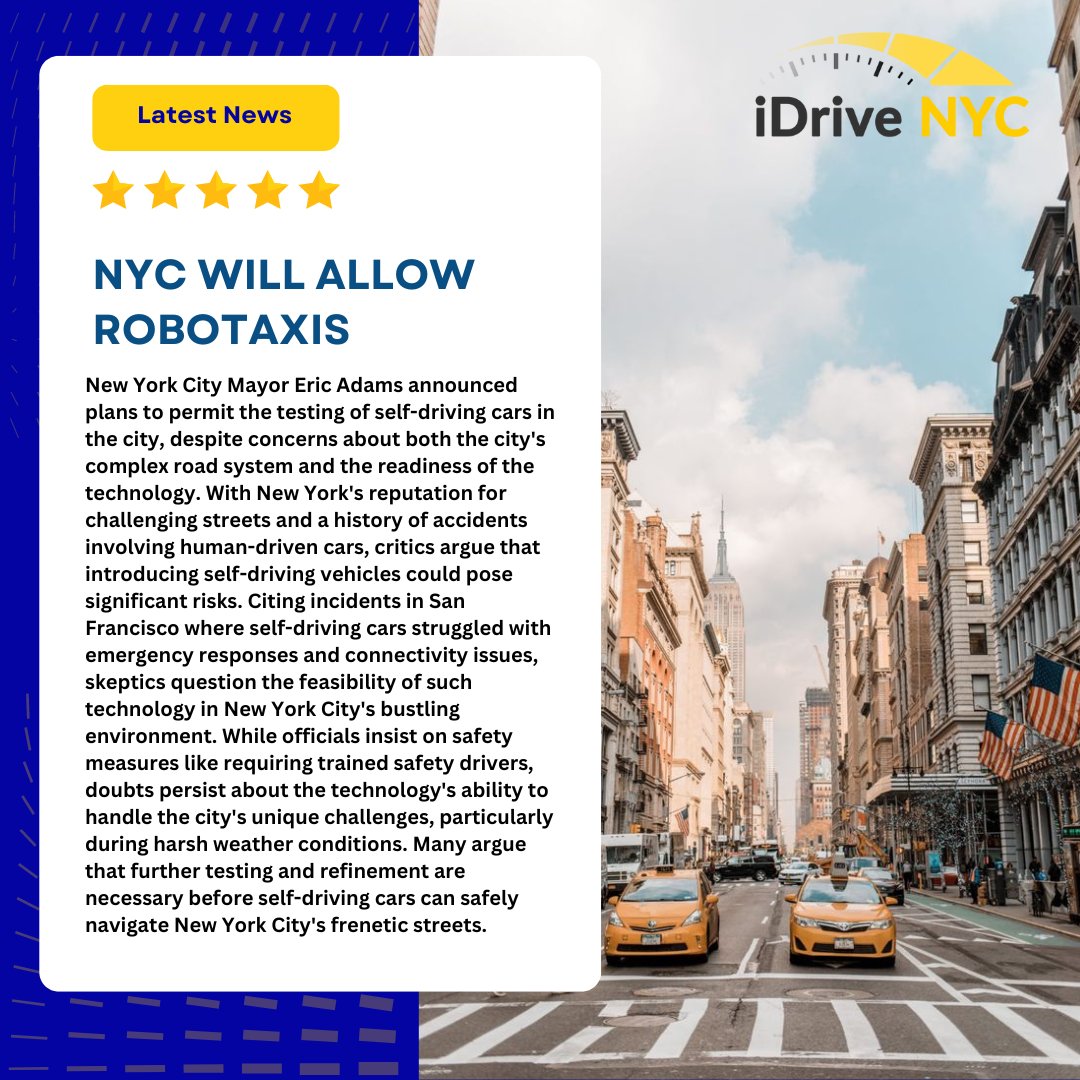 Mayor Eric Adams sparks debate with plans to test self-driving cars in NYC despite concerns over city complexity and technology readiness #TechDebate 🚗💡

#SelfDrivingNYC #UrbanChallenges #nycnews