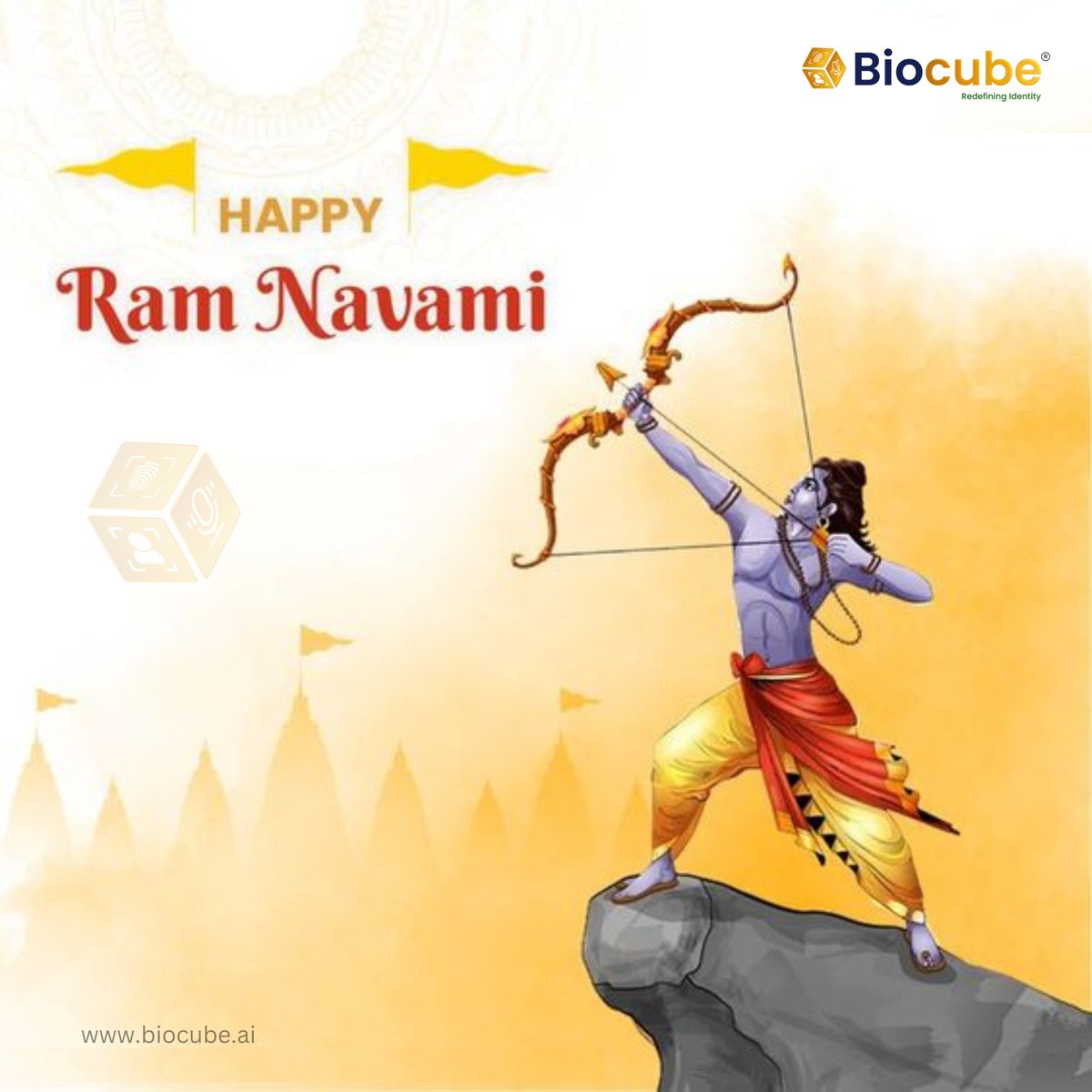 This Ram Navami, discover divine security with @Biocube_AI, Introducing #AI-powered, #multifactor, #multimodal, decentralized bio-id & #livedataanalytics platform. Just as Lord #Rama protects & guides, #Biocube safeguards your #digitalidentity across realms. 
Happy Ram Navami 🙏