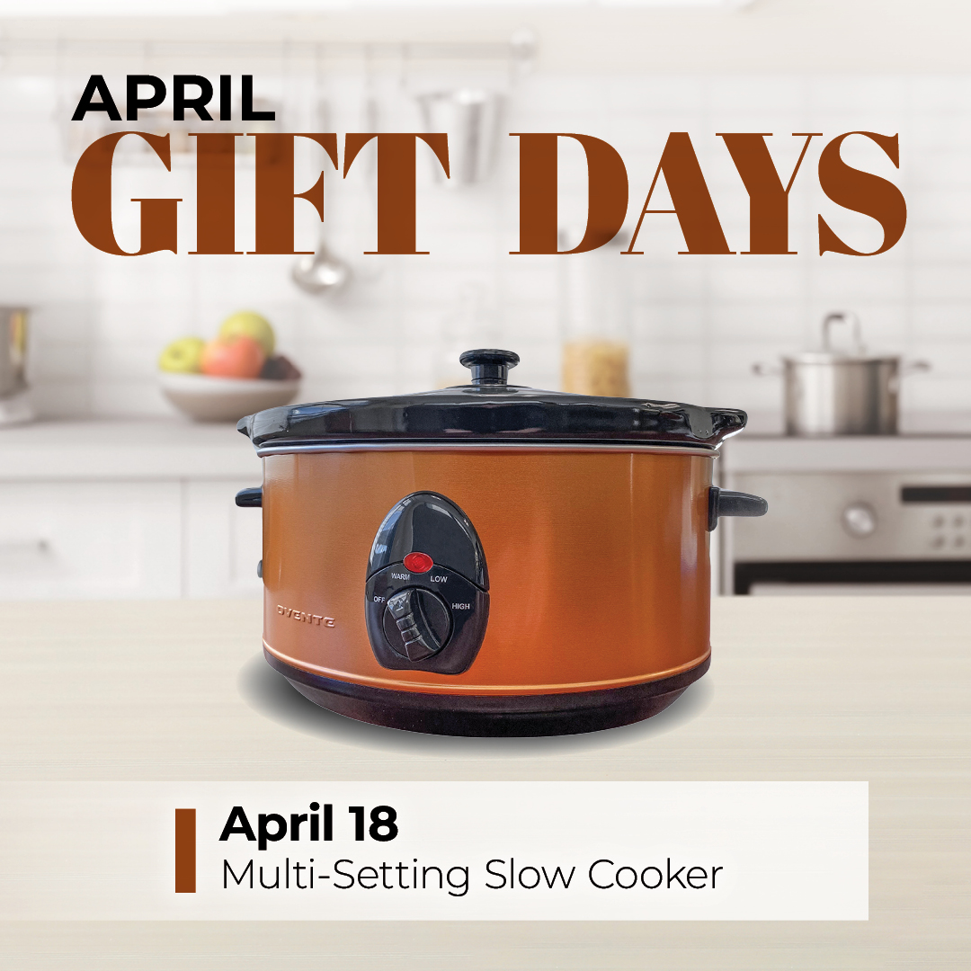 We all have that perfect slow cooker recipe — score your new kitchen favorite for it! Featuring a tempered glass lid to keep an eye on your meal and cool-touch handles, this is a must-add for your collection. 10am-8pm THURSDAY while supplies last. See Boyd Rewards for details.