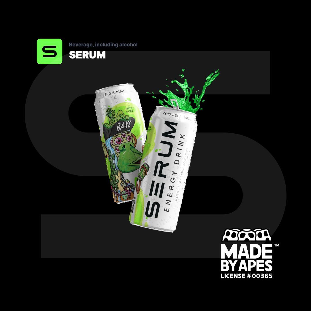 Serum Energy Drink 🧪 Made By Apes License #00365 Tag an Ape who needs to try this 👇
