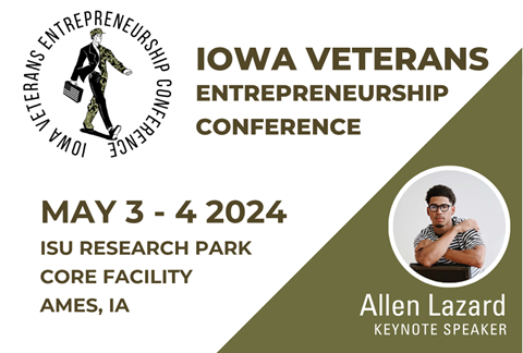 The Iowa Veterans Entrepreneurship Conference announces keynote Allen Lazard for for May 3 – 4 conference: ow.ly/eUOW50RhlZA. #DSMUSA
